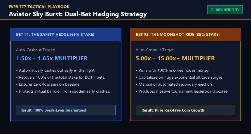 Aviator Sky Burst Dual Bet Hedging Strategy Chart